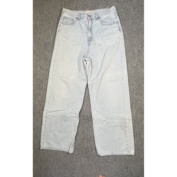 Levi's Denim - Levi's Premium High Loose Denim Jeans Womens Size 31 Washed Blue Wide Leg Baggy